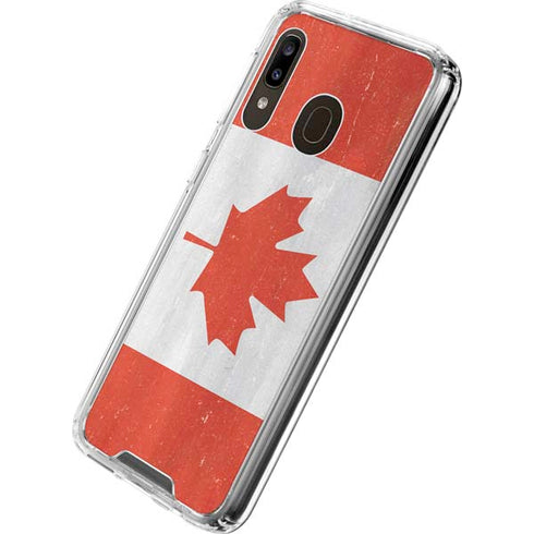 Canada Flag Distressed Galaxy A30 Clear Case